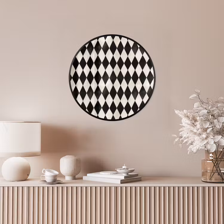 Klassiek - Patroon - Zwart Fotolijst rond zonder passe partout klein 856 -sfeer3