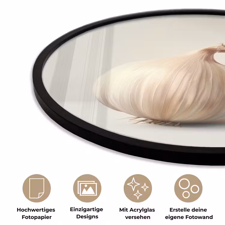 Knoflook - Natuurlijk - Beige Fotolijst rond zonder passe partout klein -closeup_DE