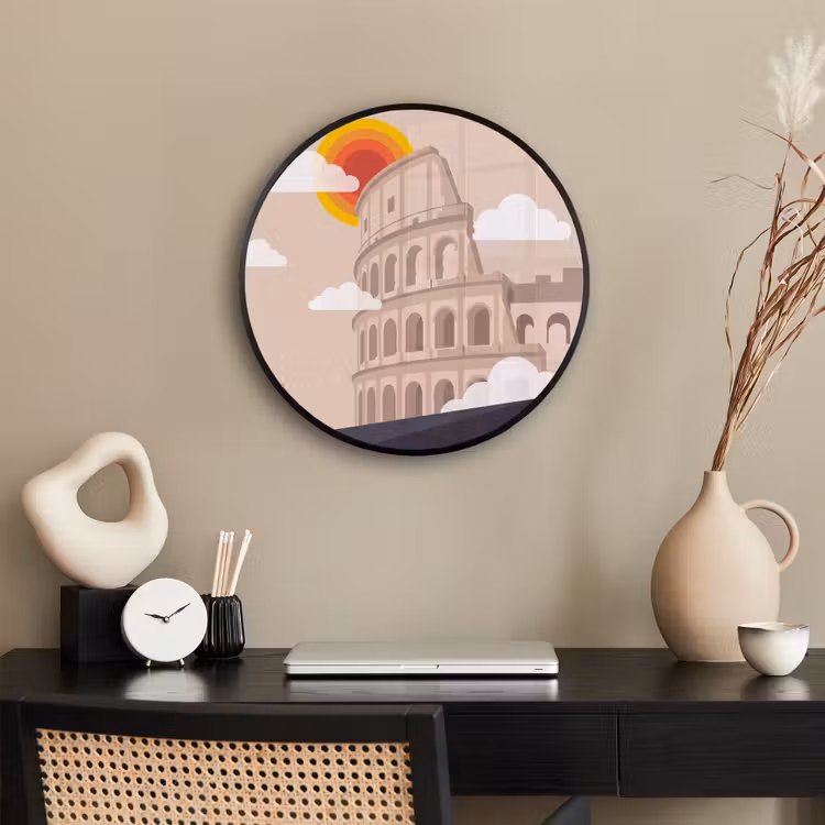 Colosseum - Zonsopgang - Rome - Architectuur - Beige Fotolijst rond zonder passe partout klein -sfeer1