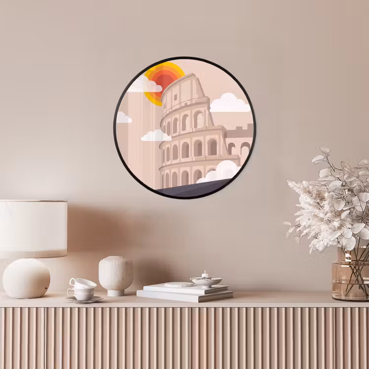 Colosseum - Zonsopgang - Rome - Architectuur - Beige Fotolijst rond zonder passe partout klein -sfeer3
