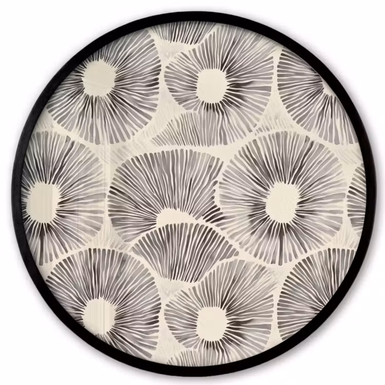 Cirkels - Patroon - Zwart Fotolijst rond zonder passe partout klein 856 -3d