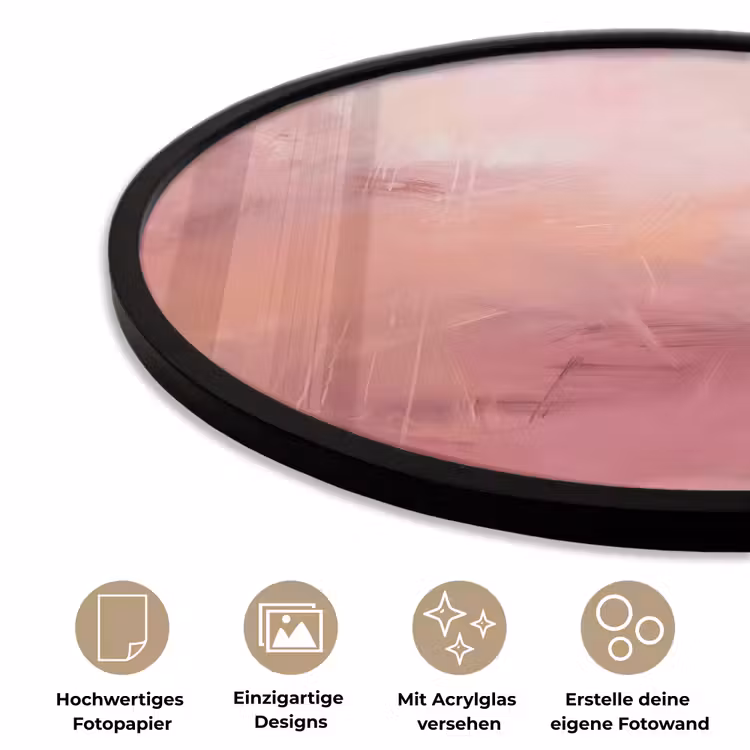 Kunst - Vloeiend - Pastel - Abstract Fotolijst rond zonder passe partout klein -closeup_DE