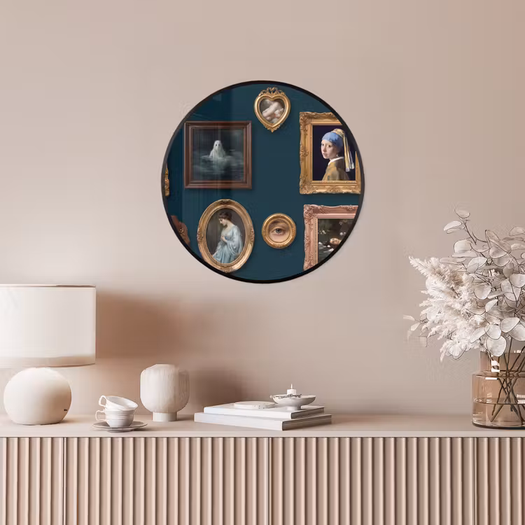 Kunst - Schilderijen - Decoratie - Klassiek - Groen Fotolijst rond zonder passe partout klein -sfeer3