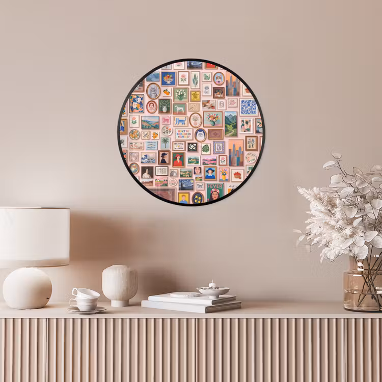 Kunst - Collectie - Decoratie - Modern - Kleurrijk Fotolijst rond zonder passe partout klein -sfeer3