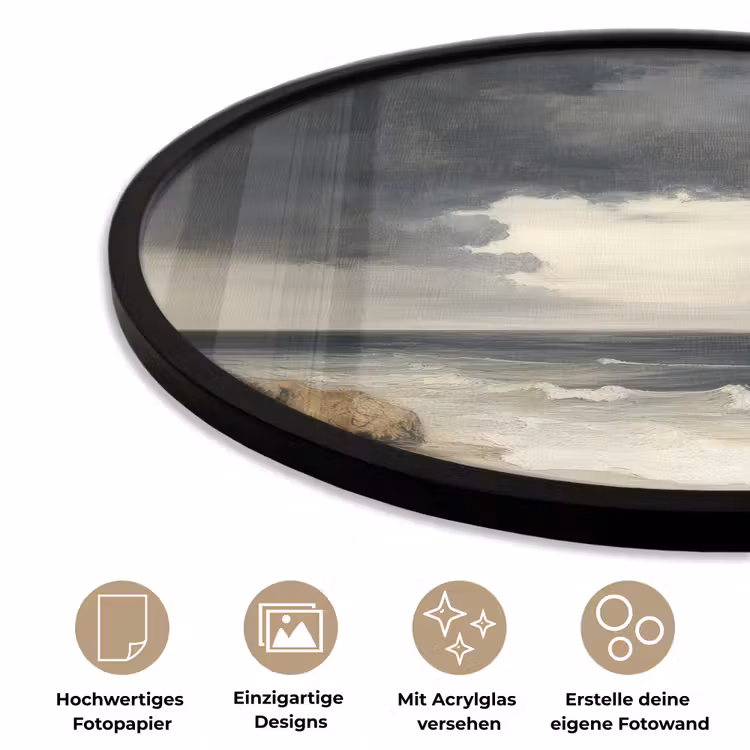 Kust - Golven - Rots - Storm Fotolijst rond zonder passe partout klein -closeup_DE