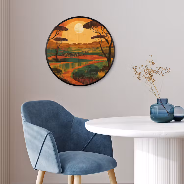 Landschap - Afrikaans - Zon Fotolijst rond zonder passe partout klein -sfeer2