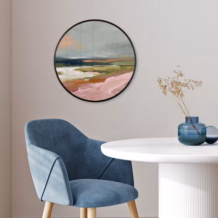 Landschap - Rivier - Abstract - Roze - Groen Fotolijst rond zonder passe partout klein -sfeer2