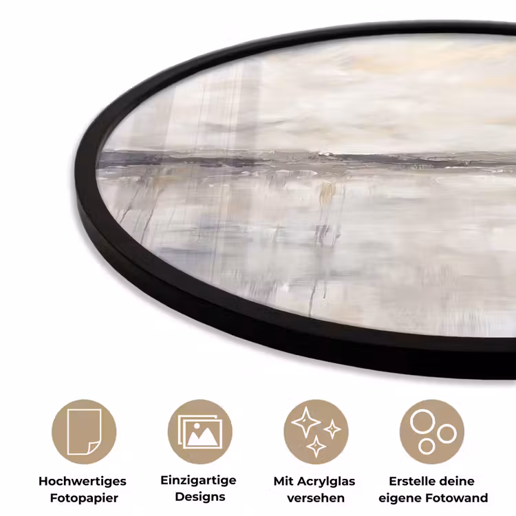 Landschap - Horizon - Natuur - Abstract - Neutraal Fotolijst rond zonder passe partout klein -closeup_DE