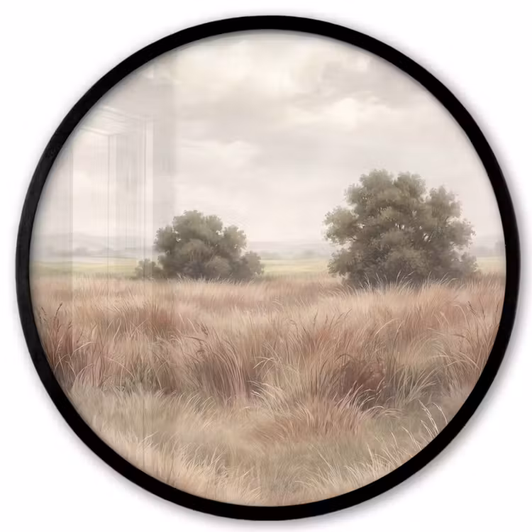 Landschap - Minimalistisch - Beige Fotolijst rond zonder passe partout klein -3d