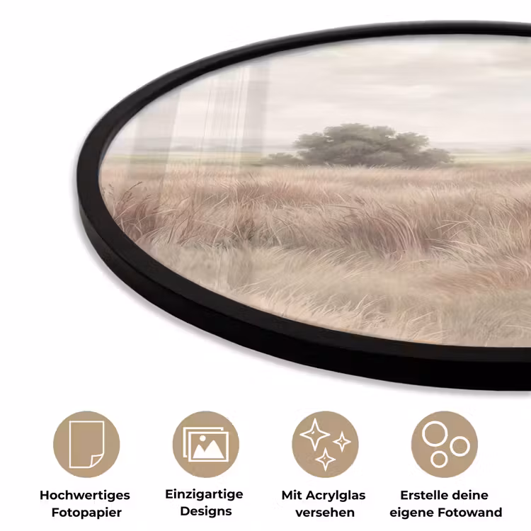 Landschap - Minimalistisch - Beige Fotolijst rond zonder passe partout klein -closeup_DE