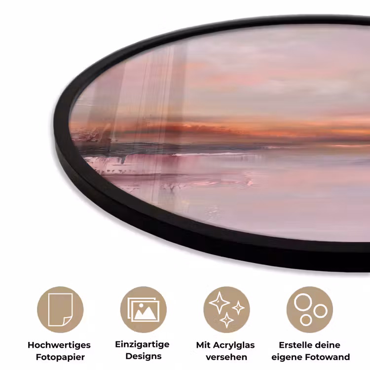 Landschap - Zonsondergang - Abstract - Modern - Roze Fotolijst rond zonder passe partout klein -closeup_DE