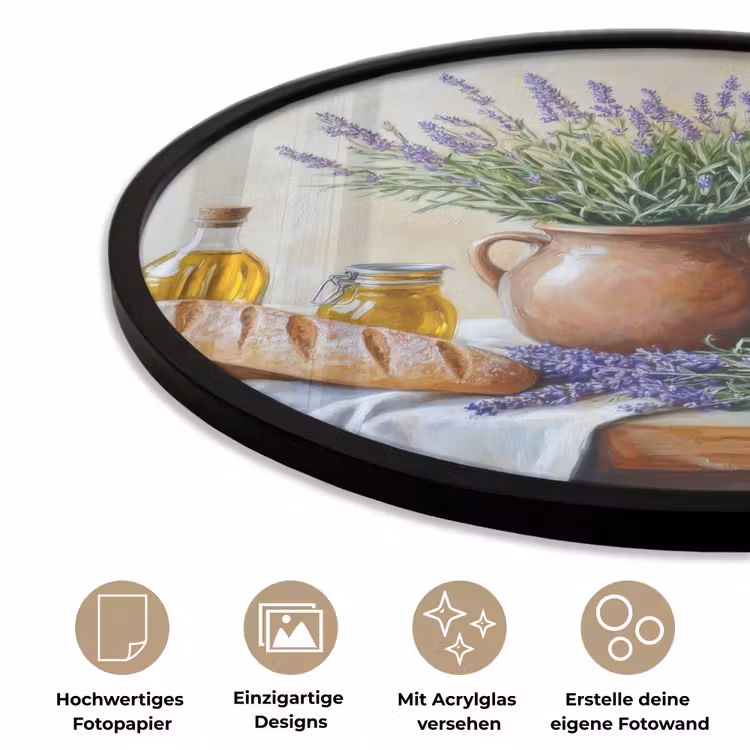 Lavendel - Brood - Stilleven Fotolijst rond zonder passe partout klein -closeup_DE