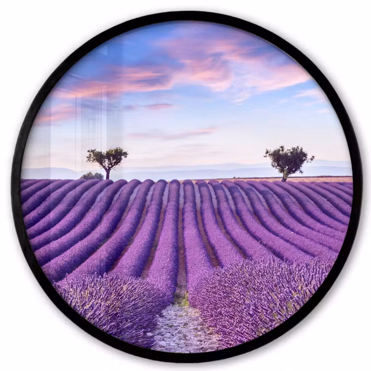 Lavendel - Natuur - Paars - Bomen - Bloemen Fotolijst rond zonder passe partout klein -3d