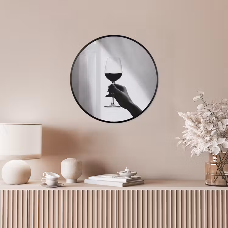 Lichtinval - Wijn - Rood - Glas Fotolijst rond zonder passe partout klein -sfeer3