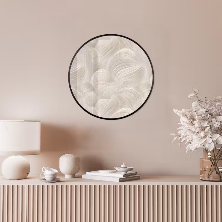 Lijnen - Waaier - Beige Fotolijst rond zonder passe partout klein 856 -sfeer3