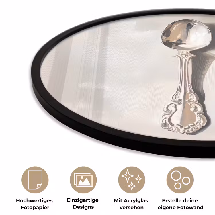 Lepel - Verf - Zilver Fotolijst rond zonder passe partout klein -closeup_DE
