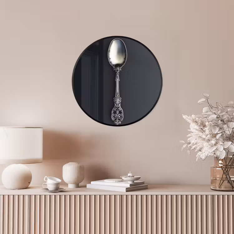 Lepel - Zilver - Metaal Fotolijst rond zonder passe partout klein -sfeer3
