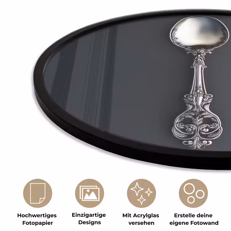 Lepel - Zilver - Metaal Fotolijst rond zonder passe partout klein -closeup_DE