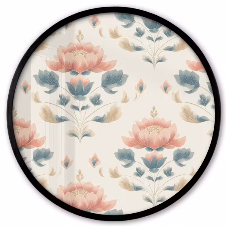 Lotus - Bloemen - Roze Fotolijst rond zonder passe partout klein 856 -3d