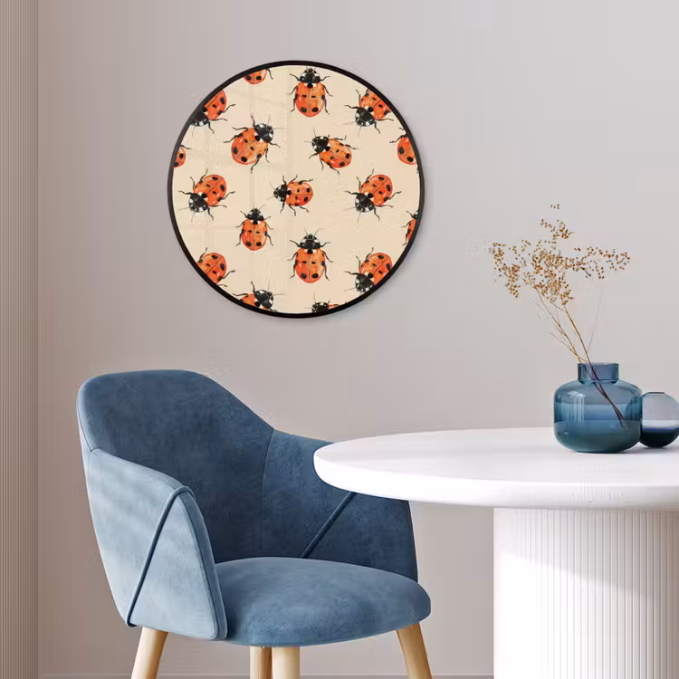 Lieveheersbeestjes - Patroon - Rood Fotolijst rond zonder passe partout klein 856 -sfeer2