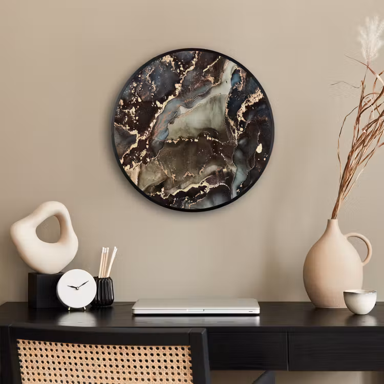 Marmer - Goud - Groen Fotolijst rond zonder passe partout klein -sfeer1