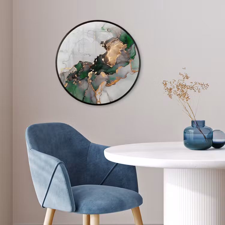 Marmer - Goud - Groen - Luxe Fotolijst rond zonder passe partout klein -sfeer2