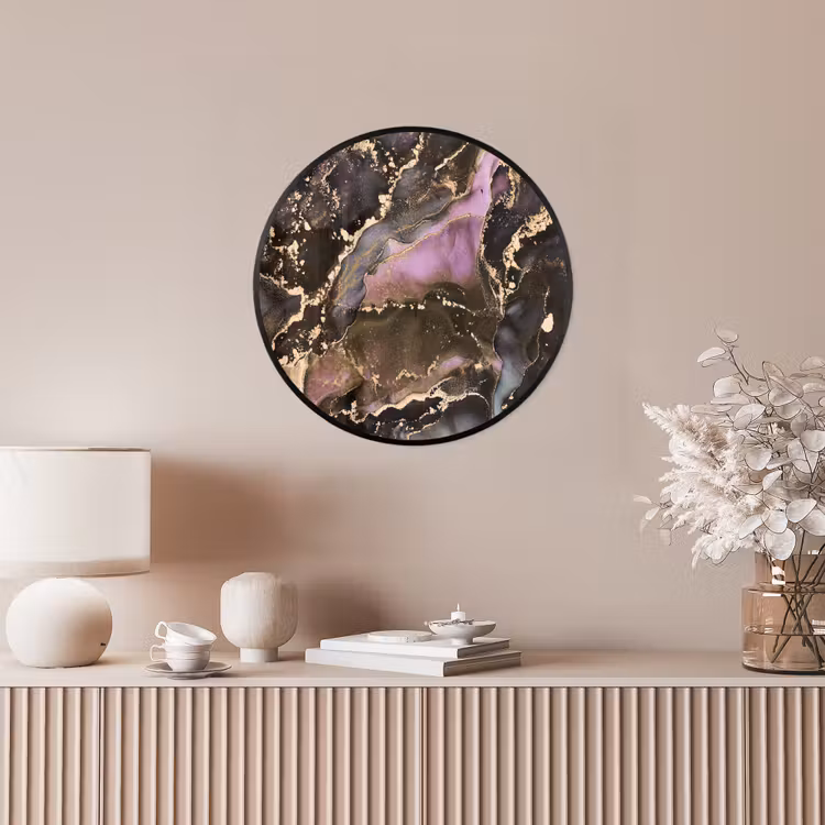 Marmer - Gold - Steen - Abstract Fotolijst rond zonder passe partout klein -sfeer3