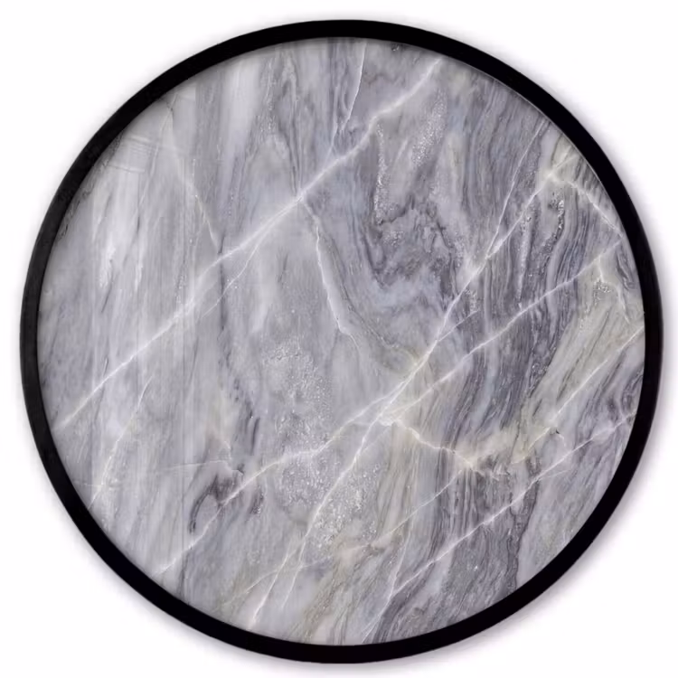 Marmer - Ader - Patroon - Abstract - Grijs Fotolijst rond zonder passe partout klein -3d