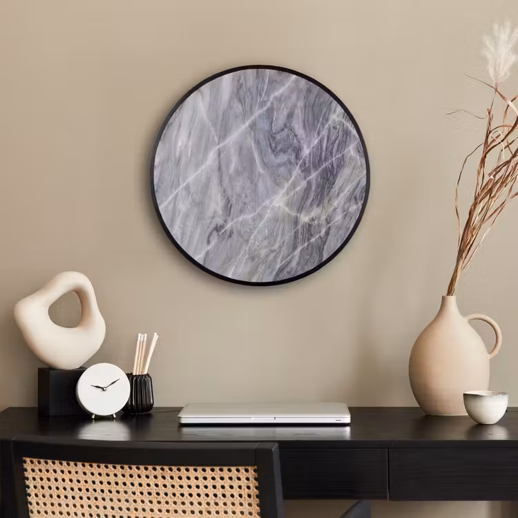 Marmer - Ader - Patroon - Abstract - Grijs Fotolijst rond zonder passe partout klein -sfeer1