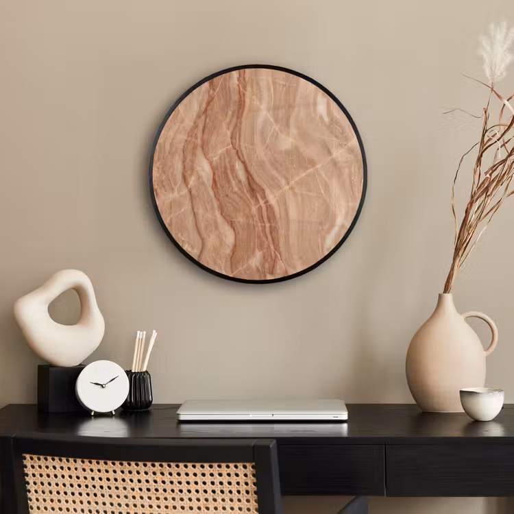 Marmer - Ader - Natuur - Abstract - Beige Fotolijst rond zonder passe partout klein -sfeer1
