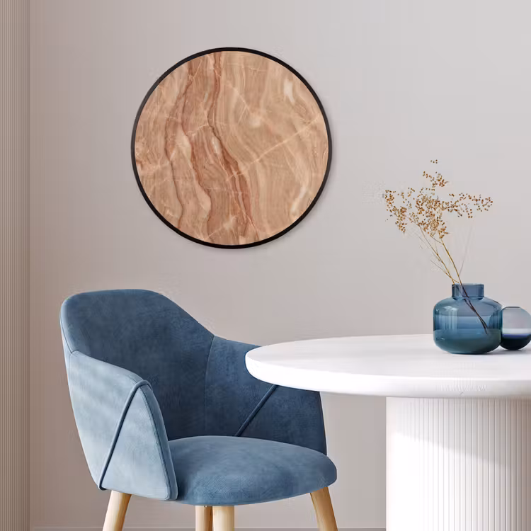 Marmer - Ader - Natuur - Abstract - Beige Fotolijst rond zonder passe partout klein -sfeer2
