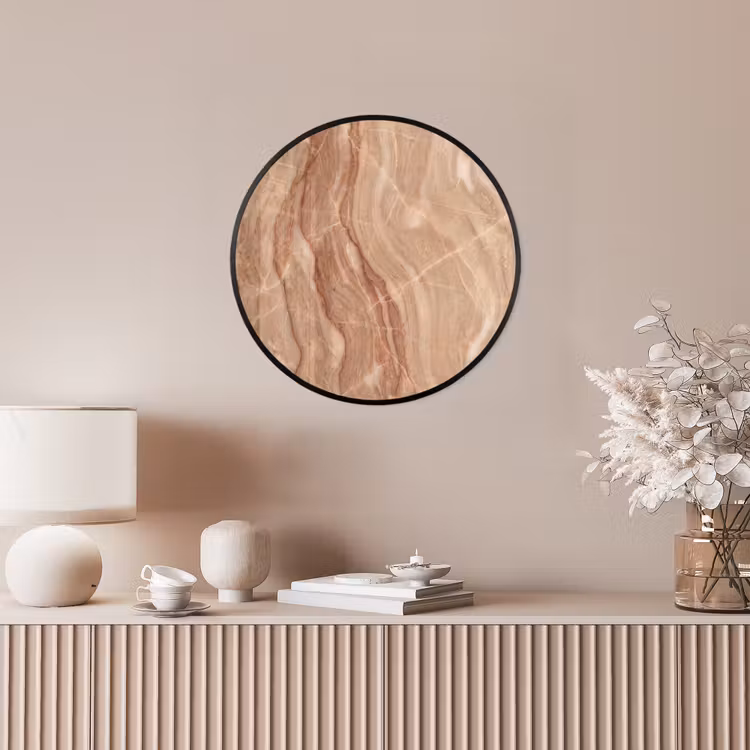 Marmer - Ader - Natuur - Abstract - Beige Fotolijst rond zonder passe partout klein -sfeer3
