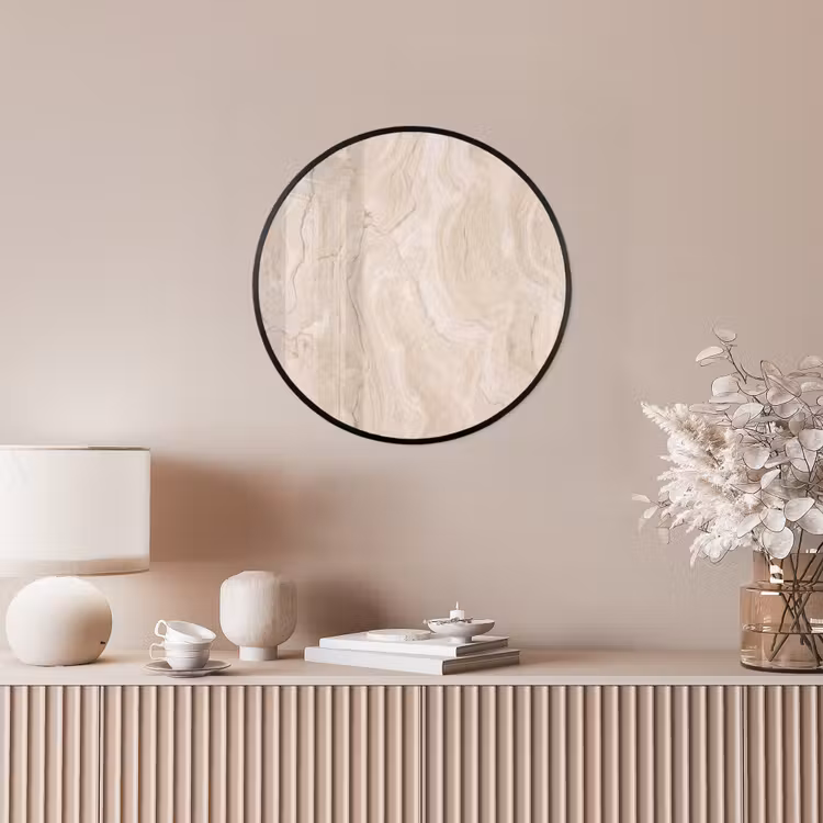 Marmer - Patroon - Beige - Steen - Abstract Fotolijst rond zonder passe partout klein -sfeer3