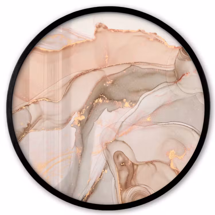 Marmer - Roze - Rosé Fotolijst rond zonder passe partout klein -3d