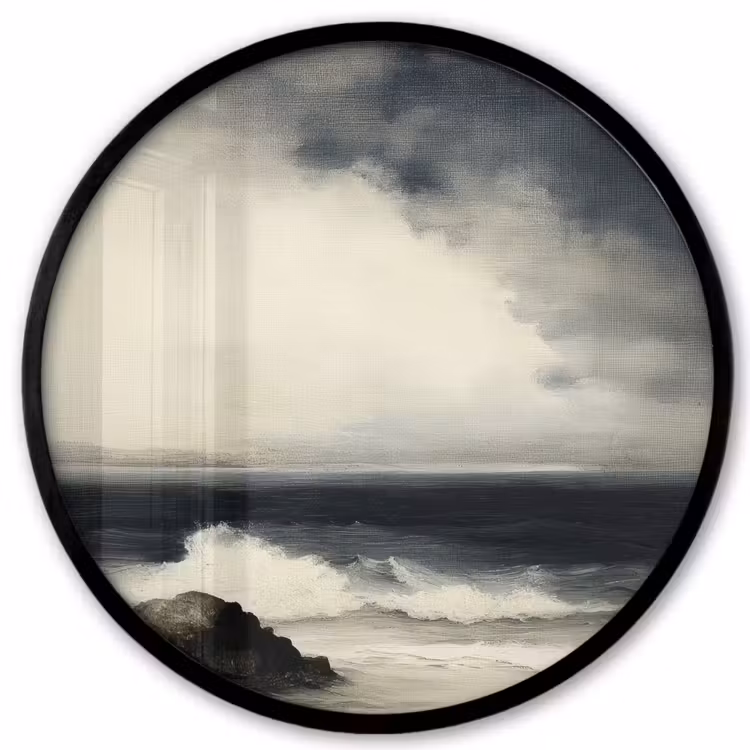 Zee - Rotsen - Storm Fotolijst rond zonder passe partout klein -3d