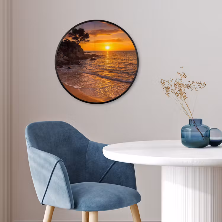 Zee - Kust - Zonsondergang - Natuur - Oranje Fotolijst rond zonder passe partout klein -sfeer2