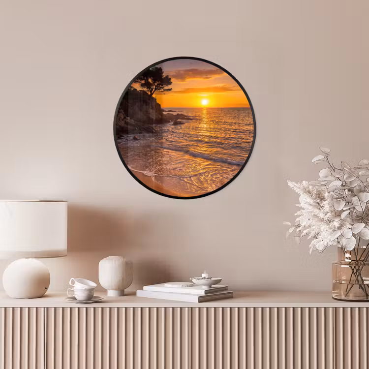 Zee - Kust - Zonsondergang - Natuur - Oranje Fotolijst rond zonder passe partout klein -sfeer3