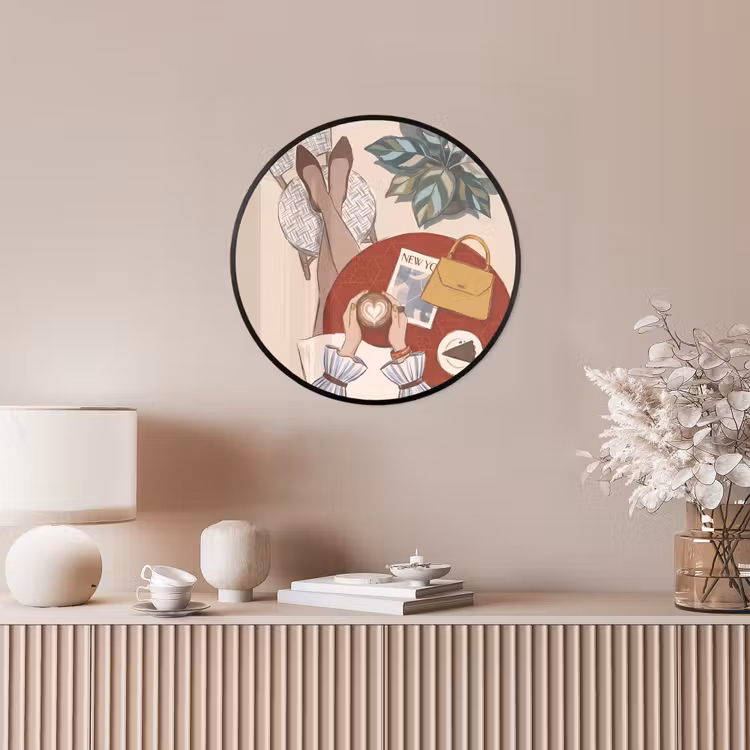 Mensen - Cafe - Koffie - Stadsleven - Modern Fotolijst rond zonder passe partout klein -sfeer3