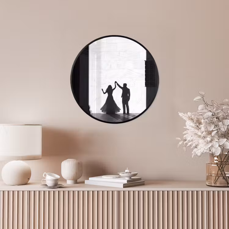 Mensen - Schaduw - Dans - Zwart-wit - Liefde Fotolijst rond zonder passe partout klein -sfeer3