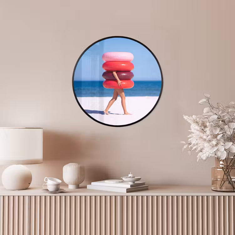 Mensen - Strand - Zomer - Recreatie - Kleurrijk Fotolijst rond zonder passe partout klein -sfeer3