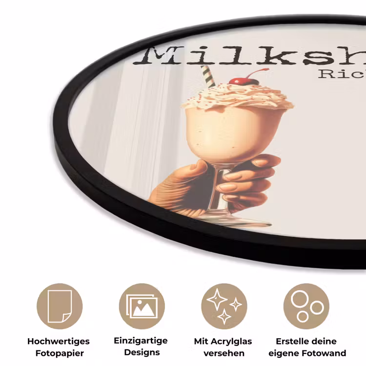 Milkshake - Kers - Rietje Fotolijst rond zonder passe partout klein -closeup_DE