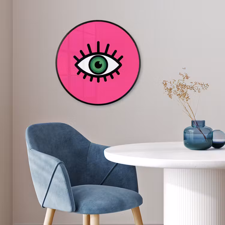Minimalistisch - Oog - Roze Fotolijst rond zonder passe partout klein -sfeer2