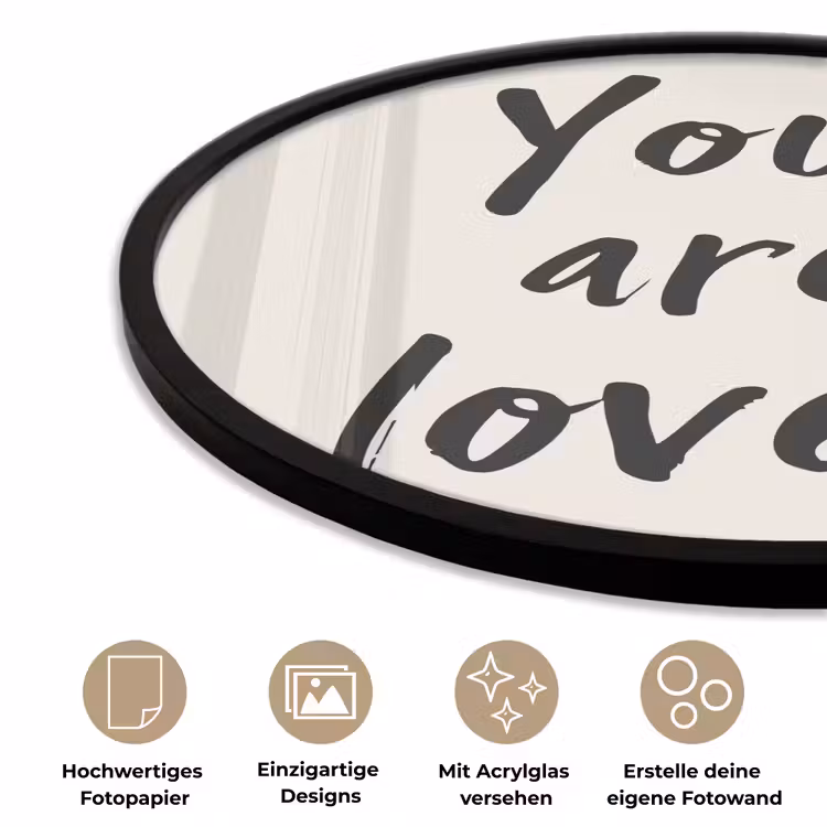 Minimalistisch - Beige - Love Fotolijst rond zonder passe partout klein -closeup_DE