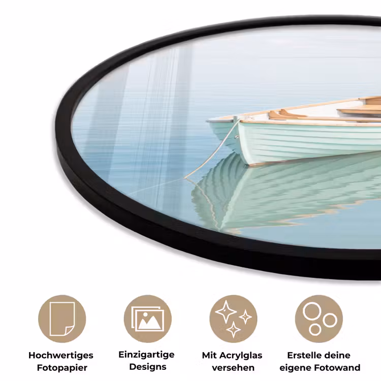 Minimalistisch - Boot - Zee Fotolijst rond zonder passe partout klein -closeup_DE