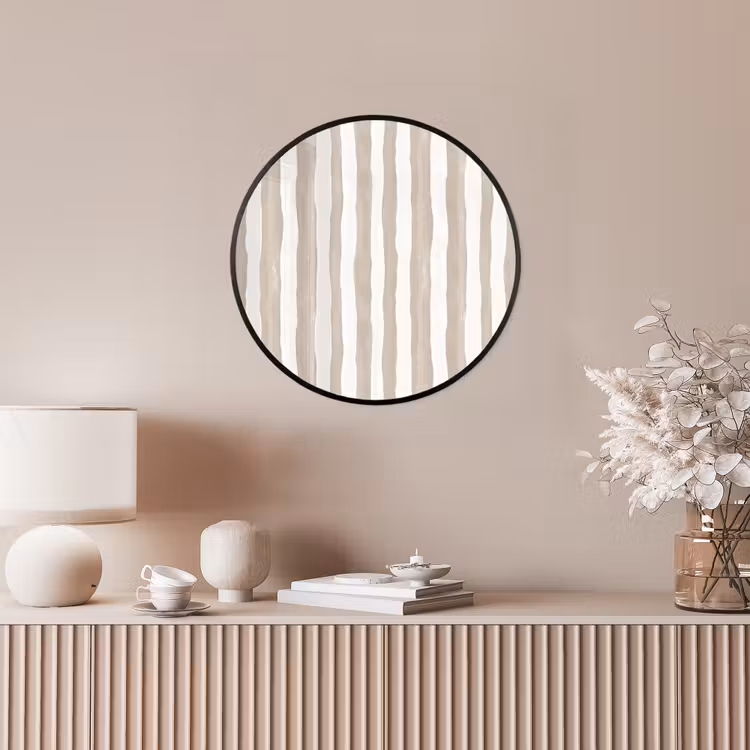 Minimalistisch - Strepen - Beige Fotolijst rond zonder passe partout klein 856 -sfeer3