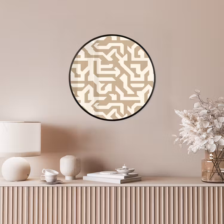 Modern - Abstract - Beige Fotolijst rond zonder passe partout klein 856 -sfeer3