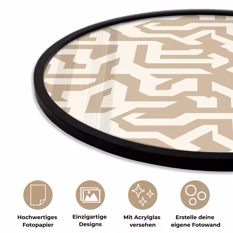 Modern - Abstract - Beige Fotolijst rond zonder passe partout klein 856 -closeup_DE