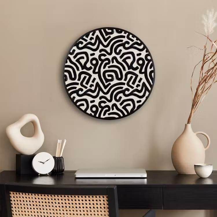 Modern - Abstract - Zwart Fotolijst rond zonder passe partout klein 856 -sfeer1