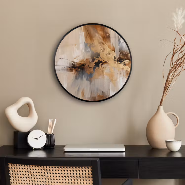 Modern - Bruin - Abstract - Beige Fotolijst rond zonder passe partout klein -sfeer1