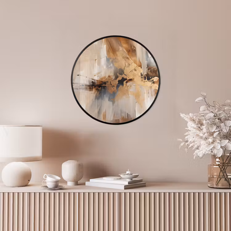Modern - Bruin - Abstract - Beige Fotolijst rond zonder passe partout klein -sfeer3